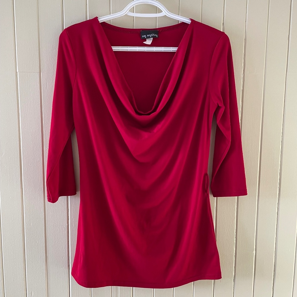 Say Anything - 3/4 sleeves red top - VGUC